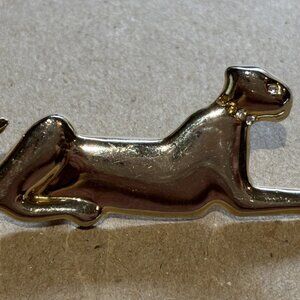 Panther/Leopard Gold Tone Pin Brooch